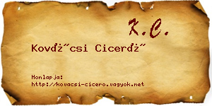 Kovácsi Ciceró névjegykártya